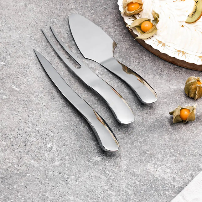 Santo tårtset med tårtspade, kniv och gaffel stål