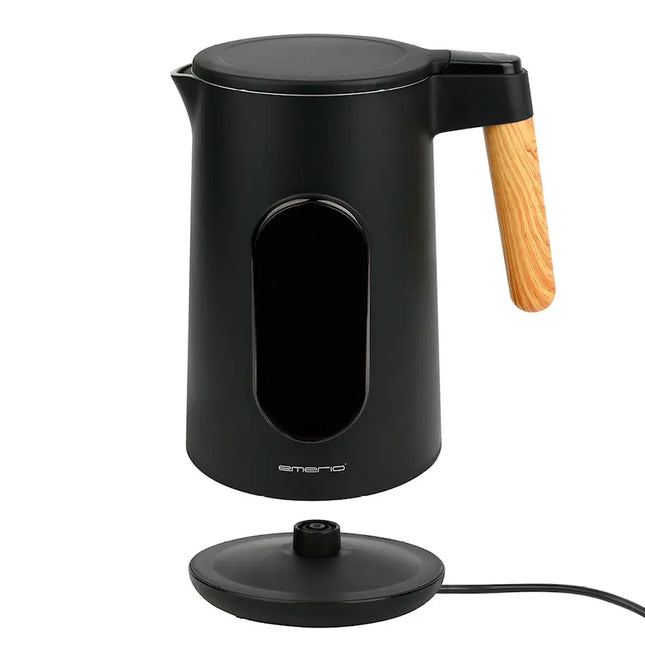 Emerio Vattenkokare digital 1,7 L svart/trä