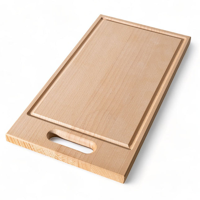 B-25SO | Bräda i bok med handtag och spår, oljad – 500x240x21mm