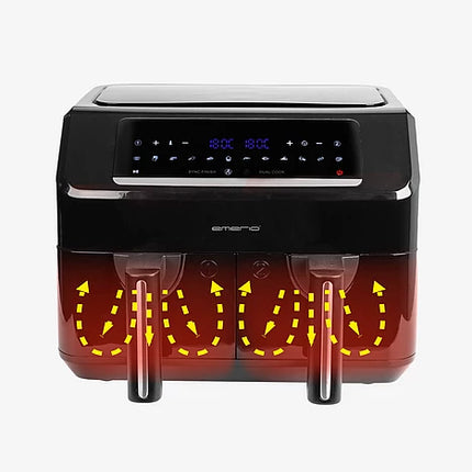 Emerio Double Smart Fryer Airfryers - Svart