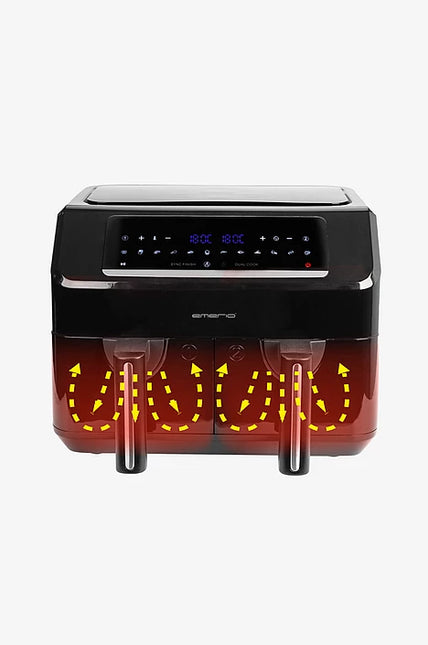 Emerio Double Smart Fryer Airfryers - Svart