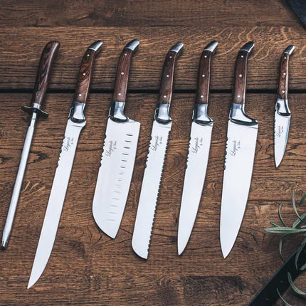 Laguiole By Hâws kockset med 7 delar med handtag i wengéträ