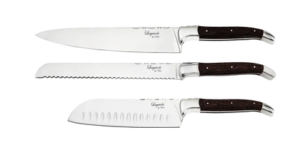 Laguiole By Hâws kockknivset med 3 delar, handtag i wengéträ