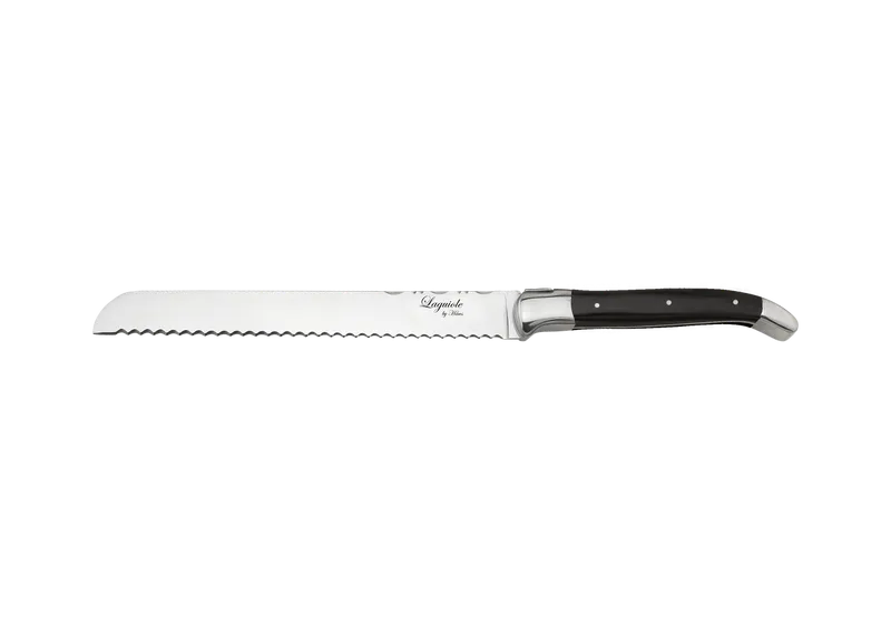 Laguiole By Hâws brödkniv 24,4 cm, handtag i svart trä