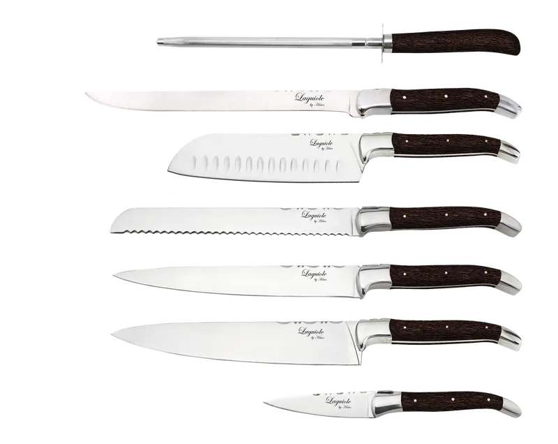 Laguiole By Hâws kockset med 7 delar med handtag i wengéträ