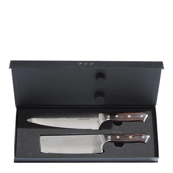 Wengè knivset 2 delar kockkniv + grönsakskniv